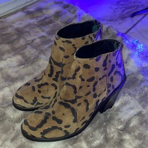 Ladies Surface to Air Paul Ankle Boot 37 / 6 Leopard Print Nubuck Bootie Shoes